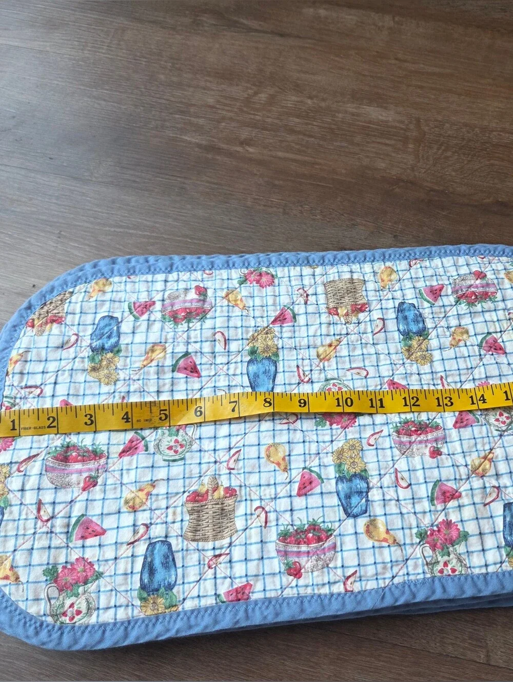 Vintage set of 10 Handmade Farmhouse Patchwork Watermelon Print Placemats